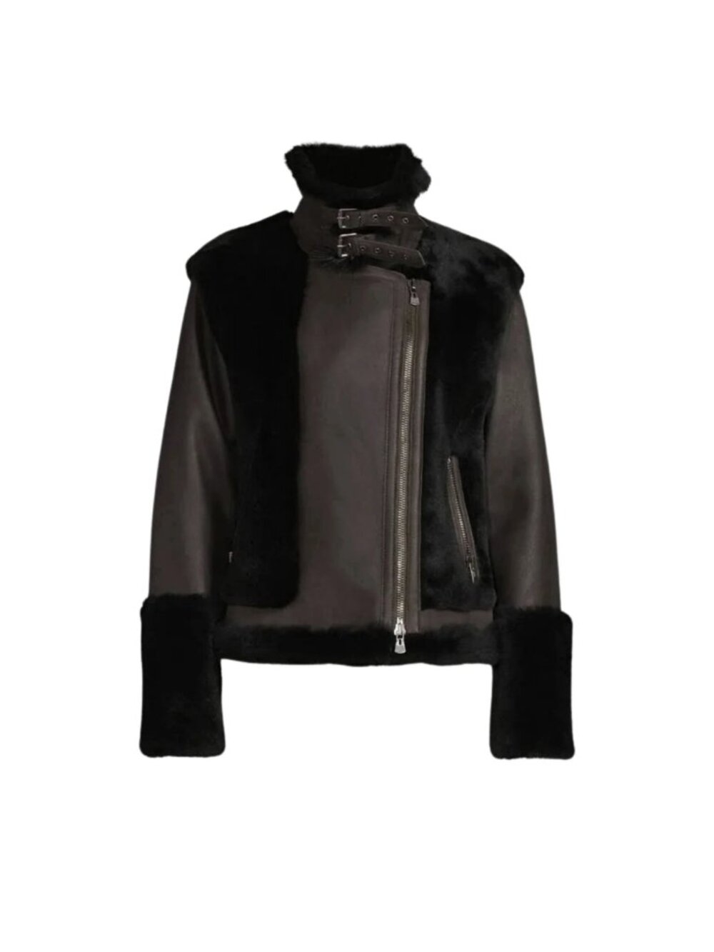 Hiso Soul Jet Shearling Moto Jacket